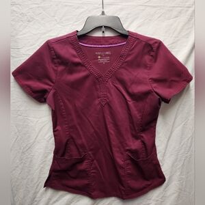 Purple Label Healing Hands Scrub Top S Wine